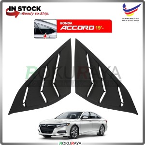 Honda Accord (10th Gen) 2021 Mustang Rear Triangle Side Window Cover Louvre (Matt Black)